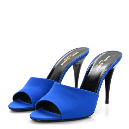 Saint Laurent Crepe De Chine Sandals 39.5 Picasso Blue 3 of 9