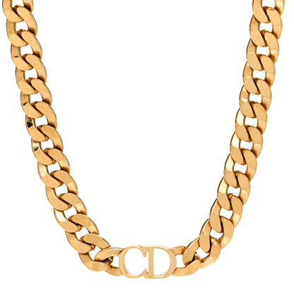 Christian Dior Metal CD Choker Necklace Gold 1 of 6