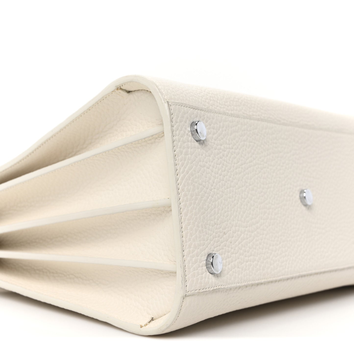 Grained Calfskin Small Sac De Jour Dove White