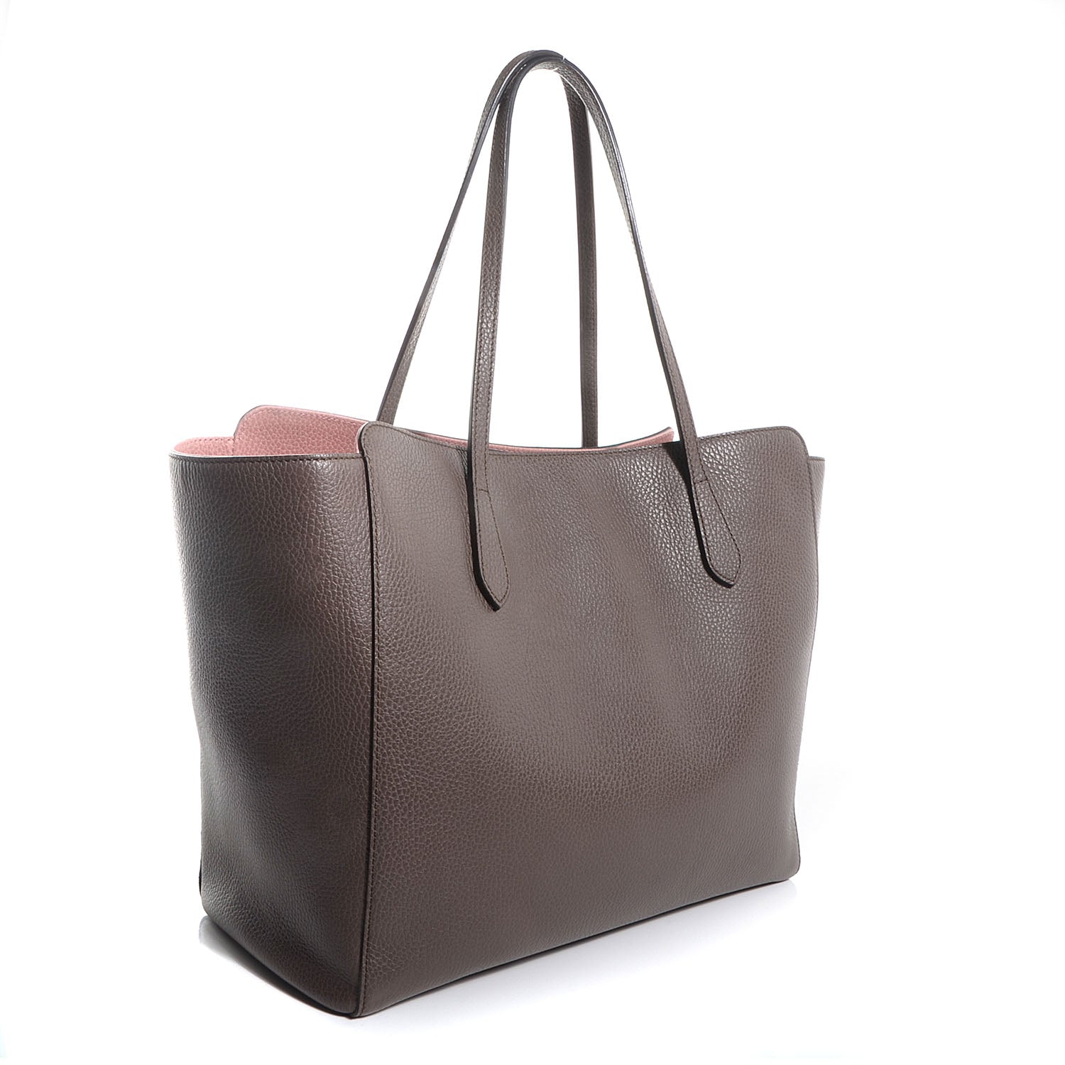 Gucci Dollar Calfskin Medium Swing Tote Grey Field Soft Pink 3 of 7