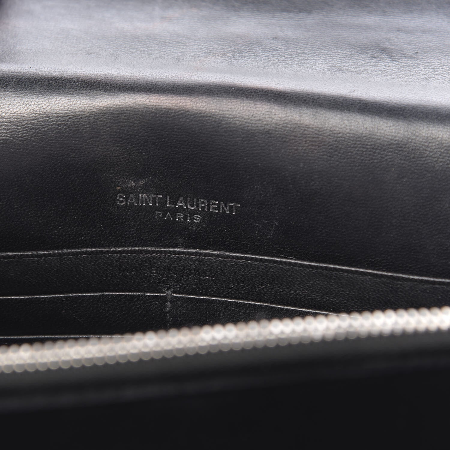 Saint Laurent Velvet Crystal Monogram Tassel Chain Wallet Black 6 of 16