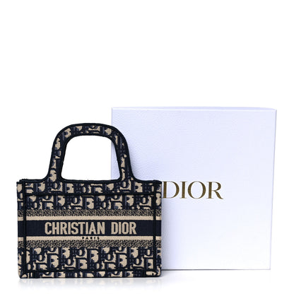 Christian Dior Oblique Mini Book Tote Blue Multicolor 13 of 13