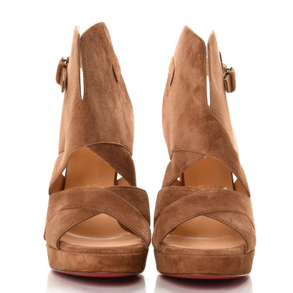 Christian Louboutin Suede Apron Lili 120 Pumps 38 Noisette 3 of 7