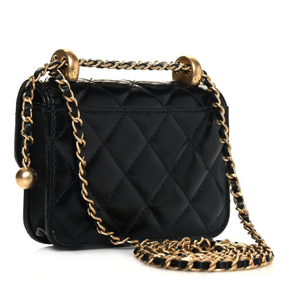 Chanel Calfskin Quilted Perfect Fit Coin Purse With Chain Black 3 of 14