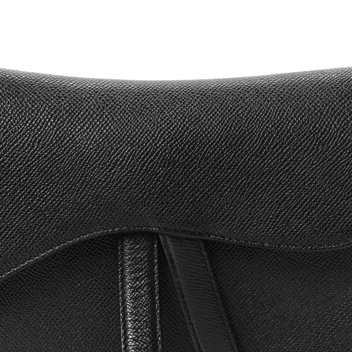 Christian Dior Grained Calfskin Saddle Bag Black 8 of 11