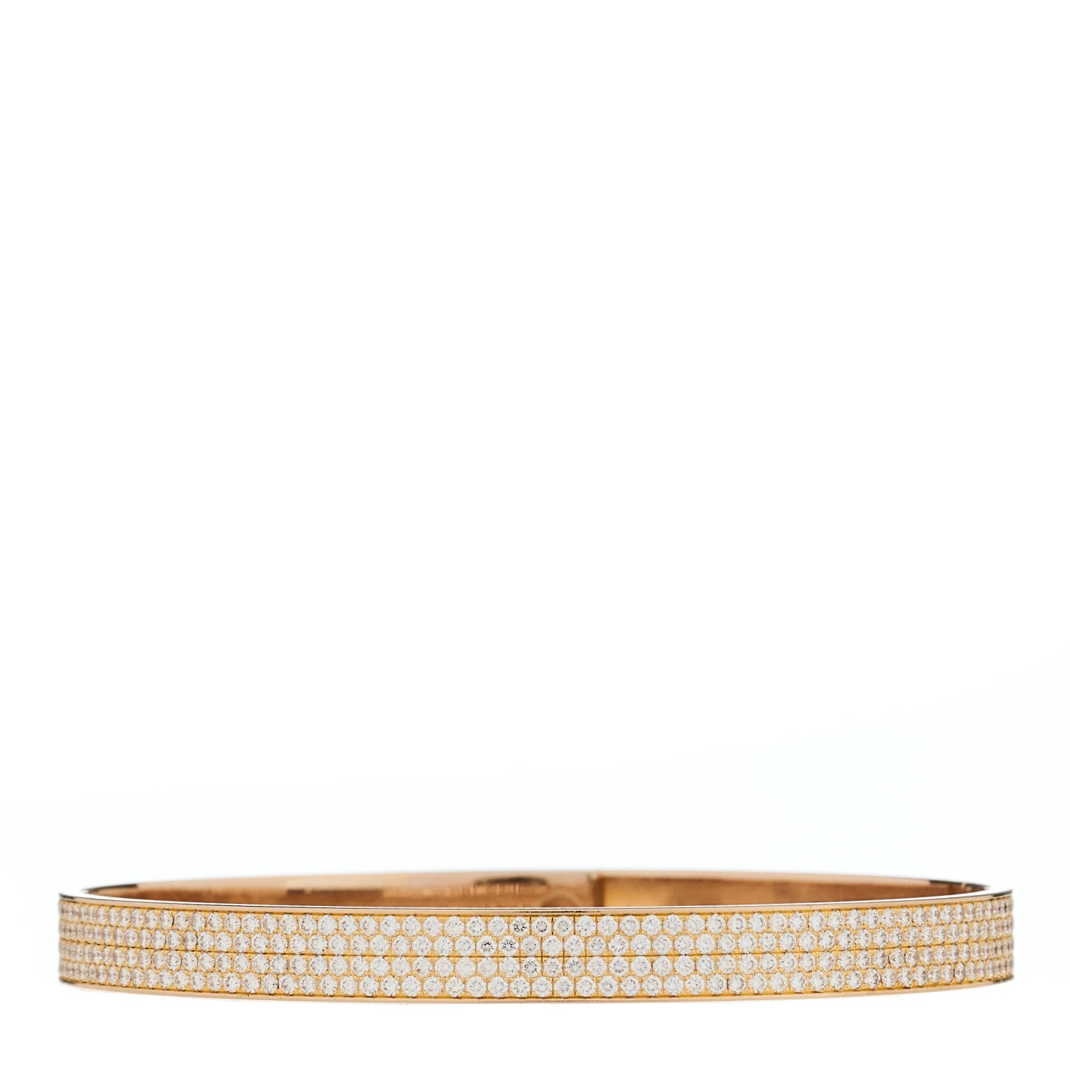 Hermes 18K Rose Gold Diamond PM Kelly Full Pave Bracelet SH 2 of 4
