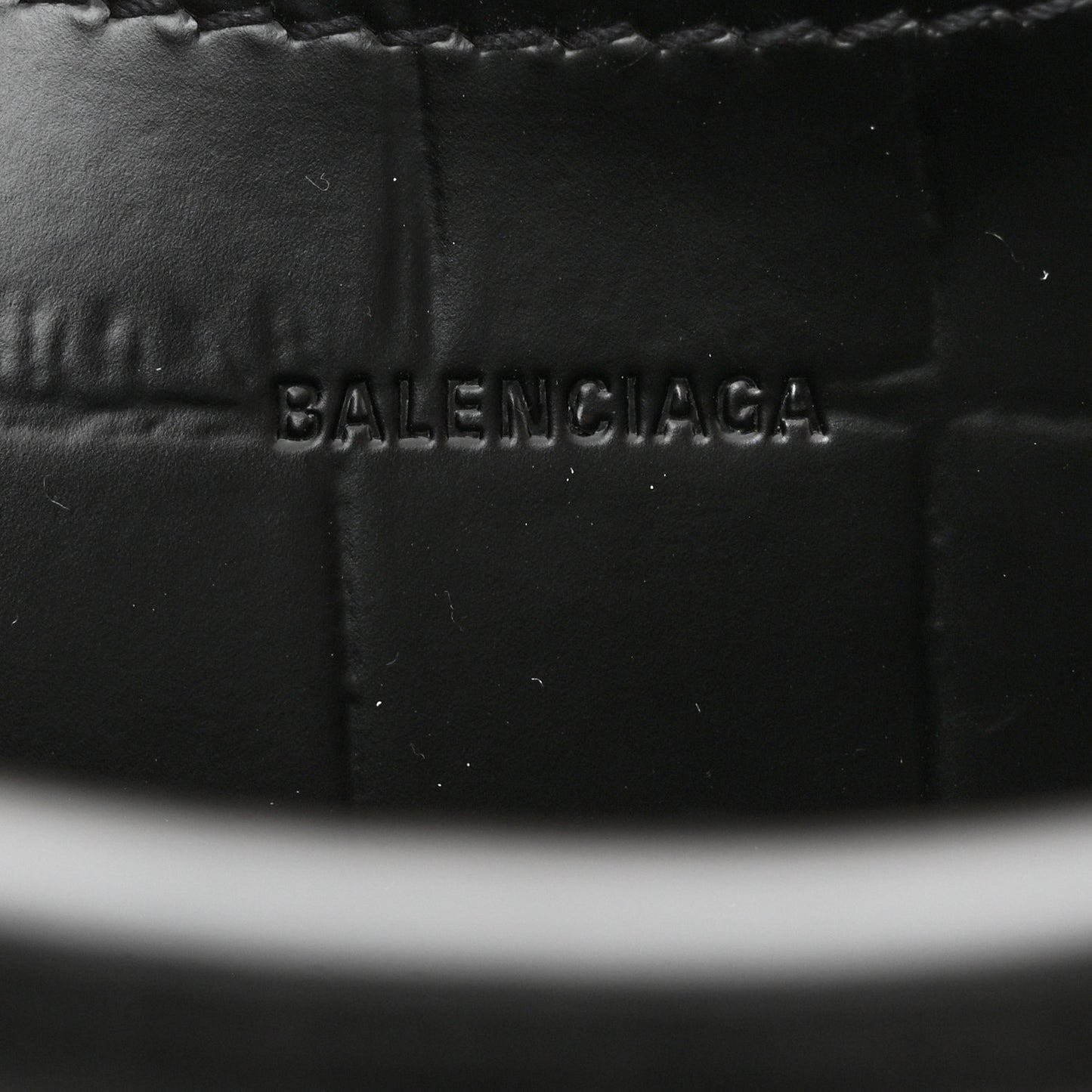 Semi Shiny Calfskin Crocodile Embossed Neo Classic Black Hardware Mini City Black