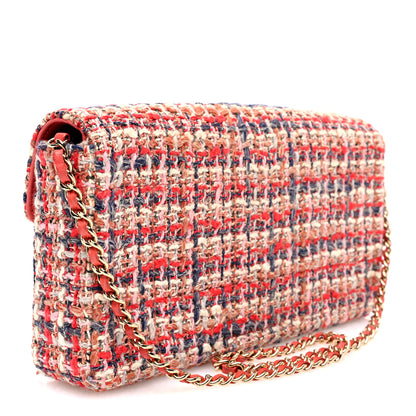 Chanel Tweed East West Flap Red Blue 3 of 10