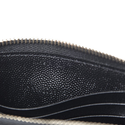 Saint Laurent Grain De Poudre Monogram Smartphone Zip Around Wristlet Wallet Black 7 of 8