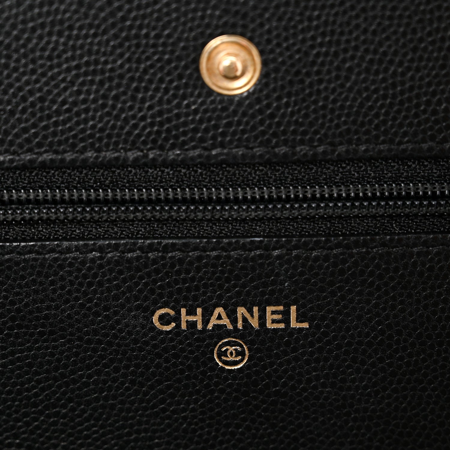 Chanel Caviar Camellia Embossed Wallet On Chain WOC Black 5 of 11