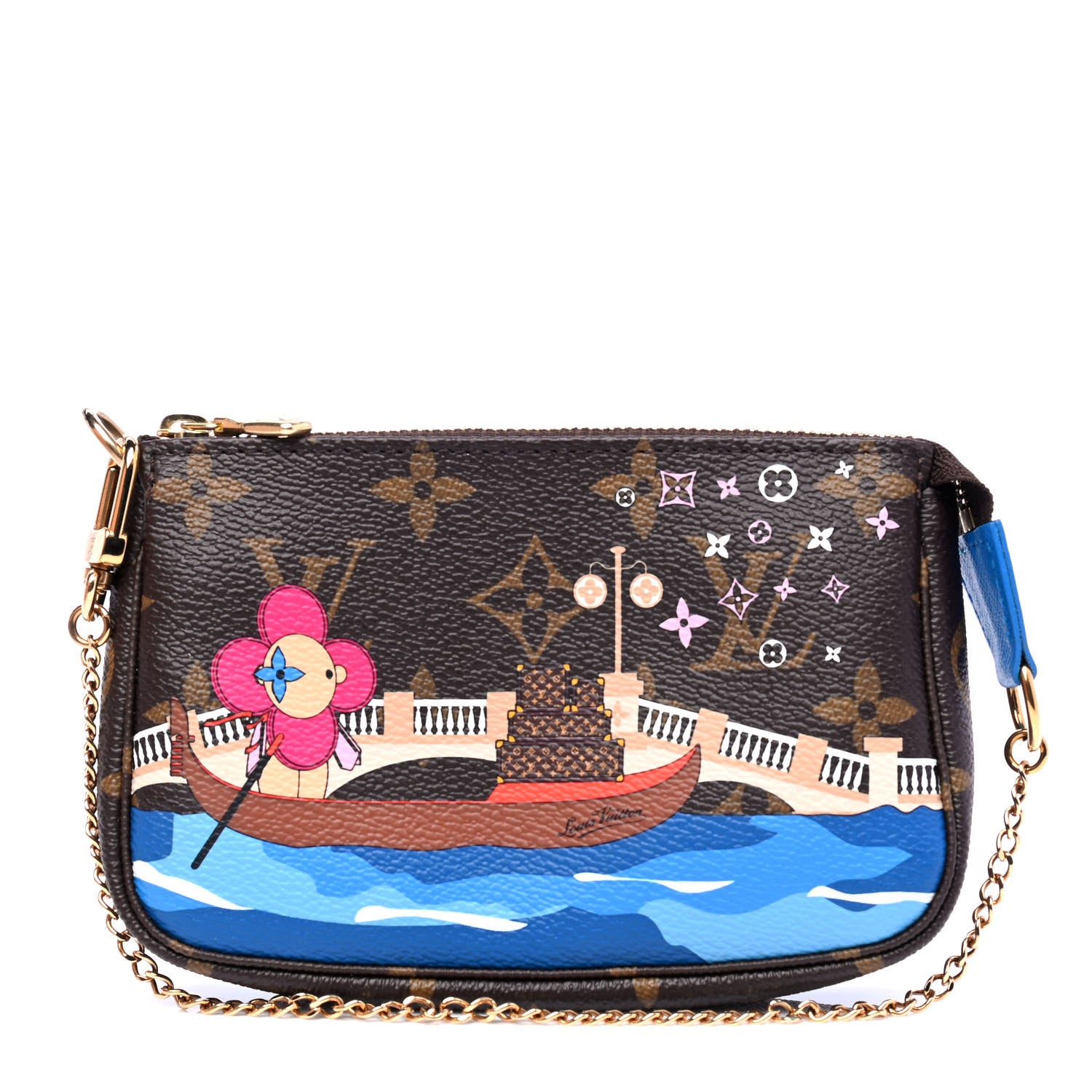 Louis Vuitton Monogram 2019 Christmas Animation Mini Venice Pochette Accessories Blue 1 of 4