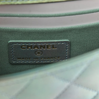 Chanel Lambskin Quilted Ombre Top Handle Flap Clutch With Chain Green Purple 6 of 10