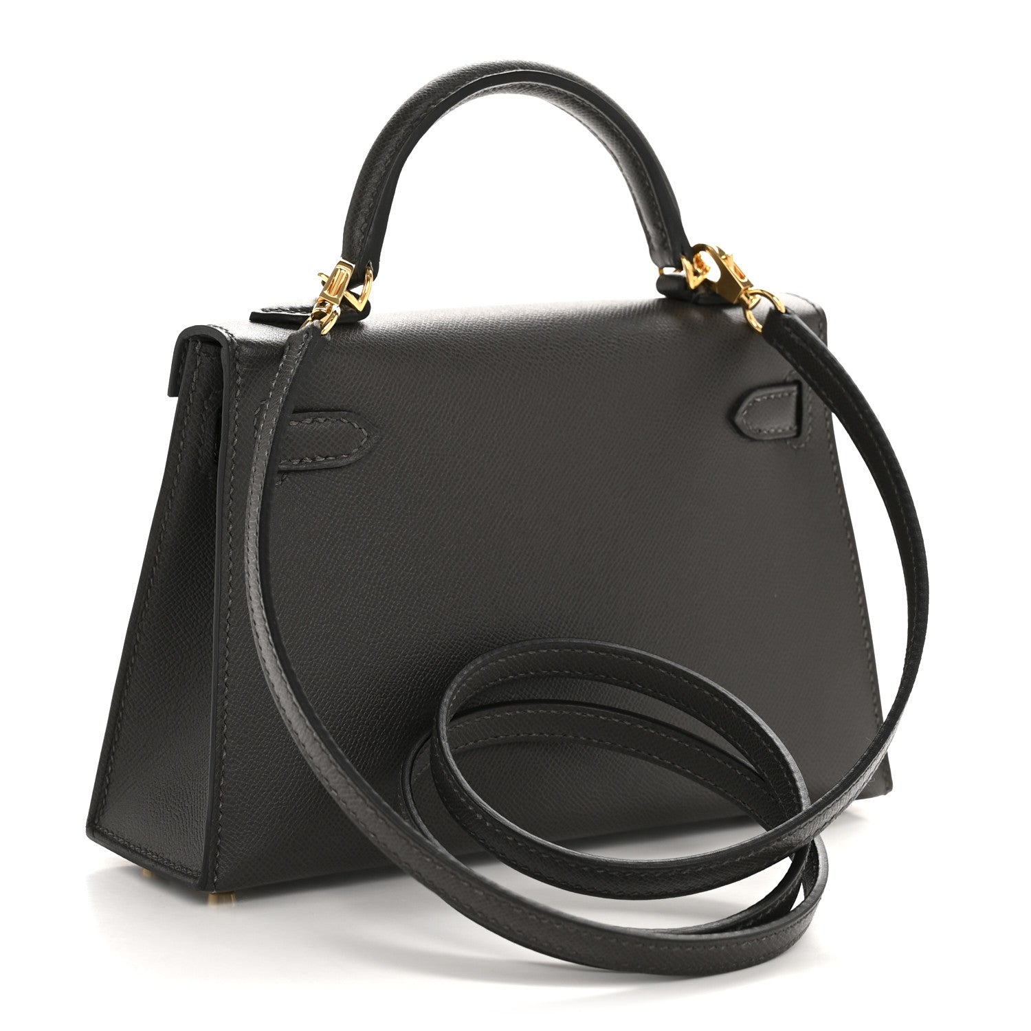 Hermes Madame Calfskin Mini Kelly Sellier 20 Graphite 3 of 11