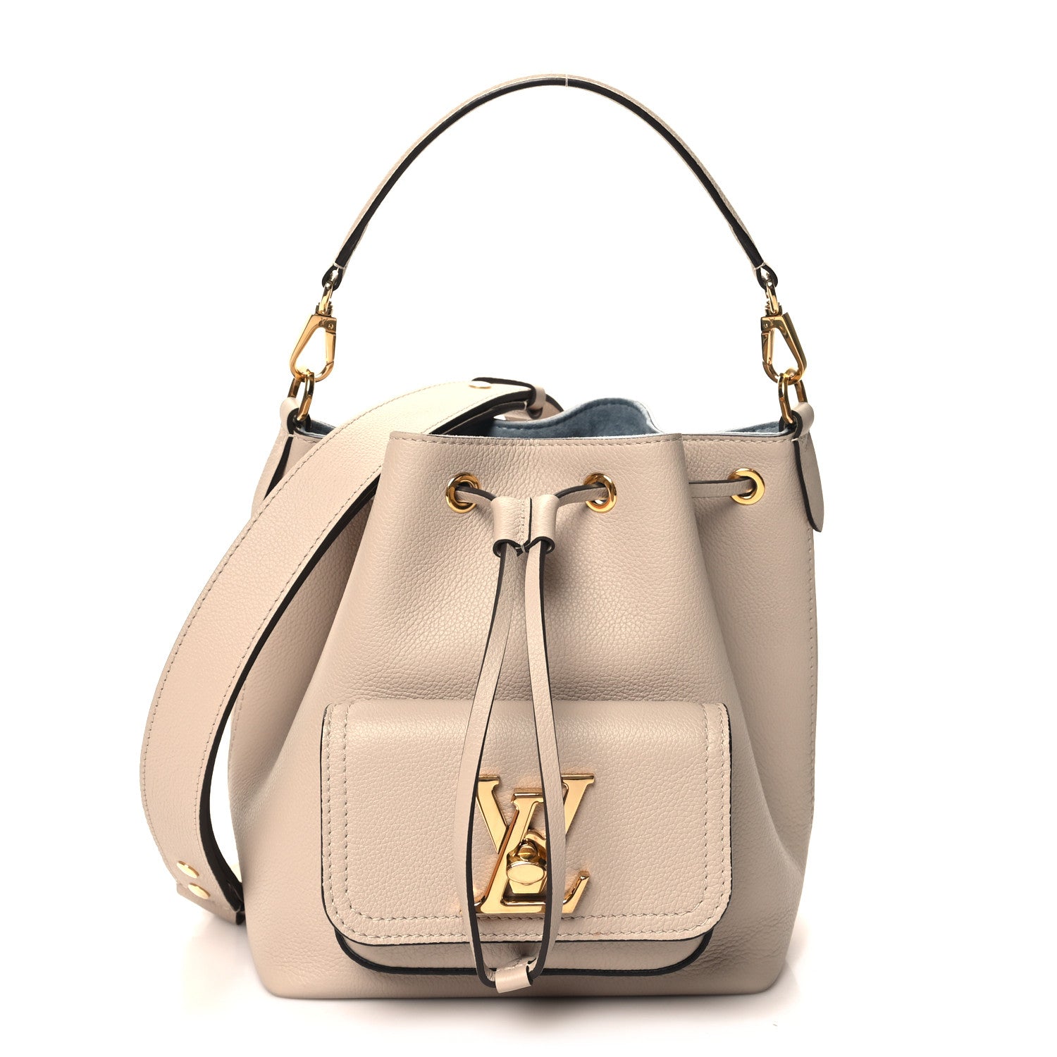 Louis Vuitton Calfskin Lockme Bucket MM Greige 1 of 11