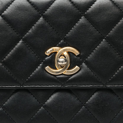 Chanel Lambskin Quilted Small Logo Top Handle Flap Black 8 of 10