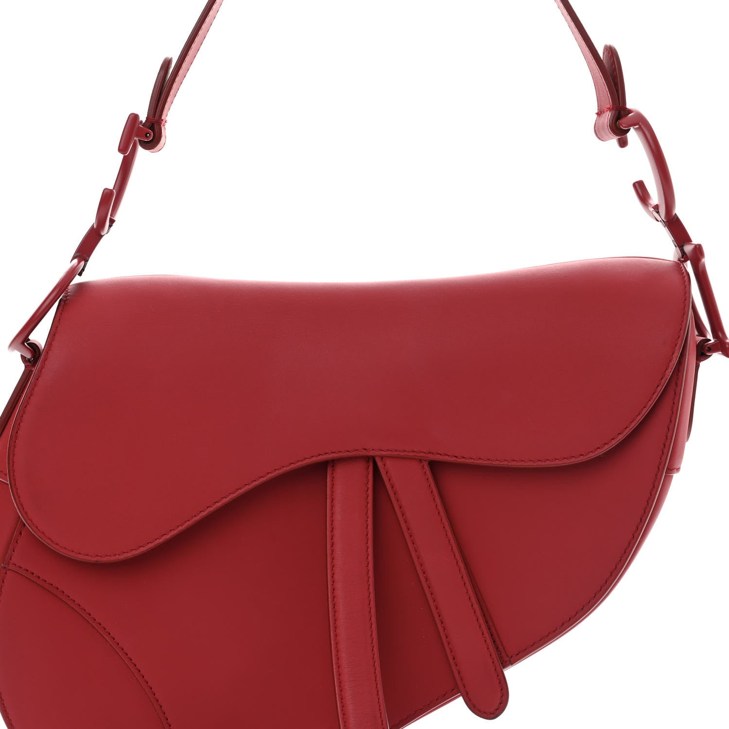 Christian Dior Ultra Matte Calfskin Saddle Bag Red 8 of 12