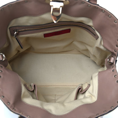 Valentino Garavani Vitello Rockstud Dome Satchel Beige 7 of 10