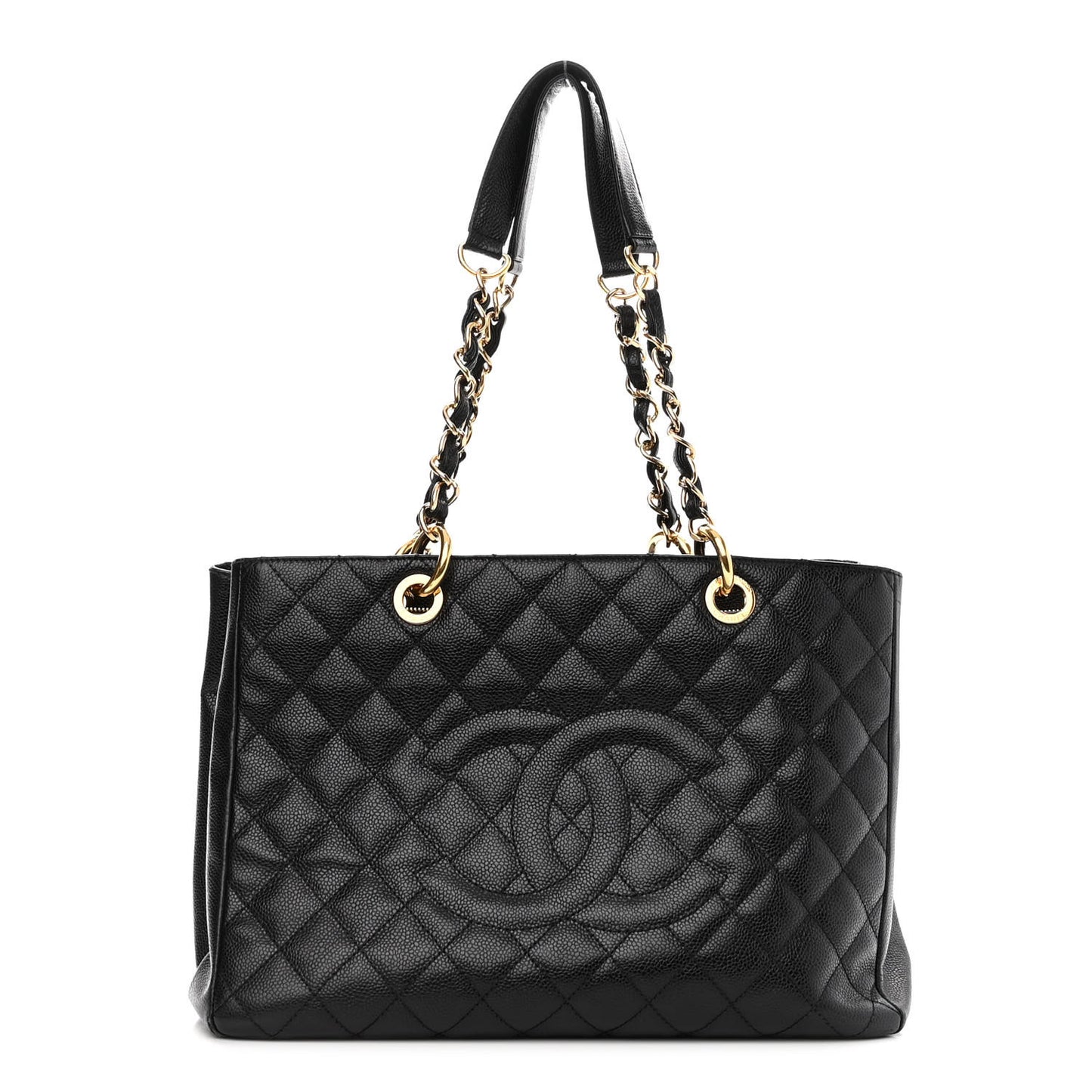 Caviar Quilted Grand Shopping Tote GST Black