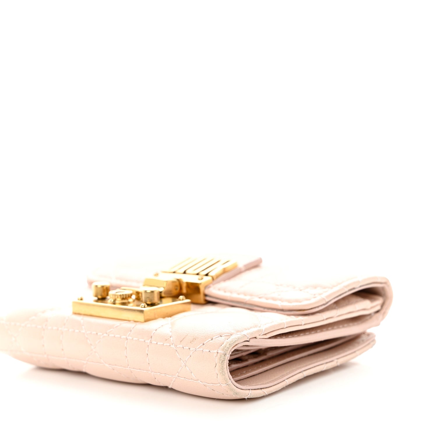 Lambskin Cannage Dioraddict Flap Wallet Rose Poudre