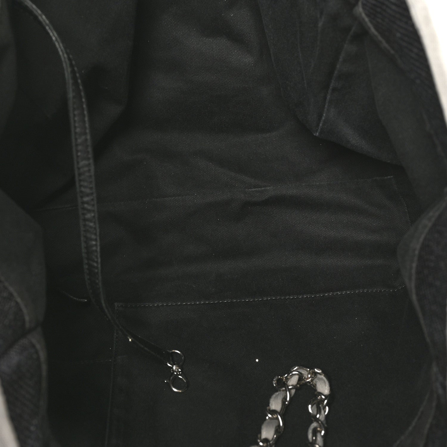 Chanel Woven Straw Raffia Large Deauville Tote Black White 5 of 11