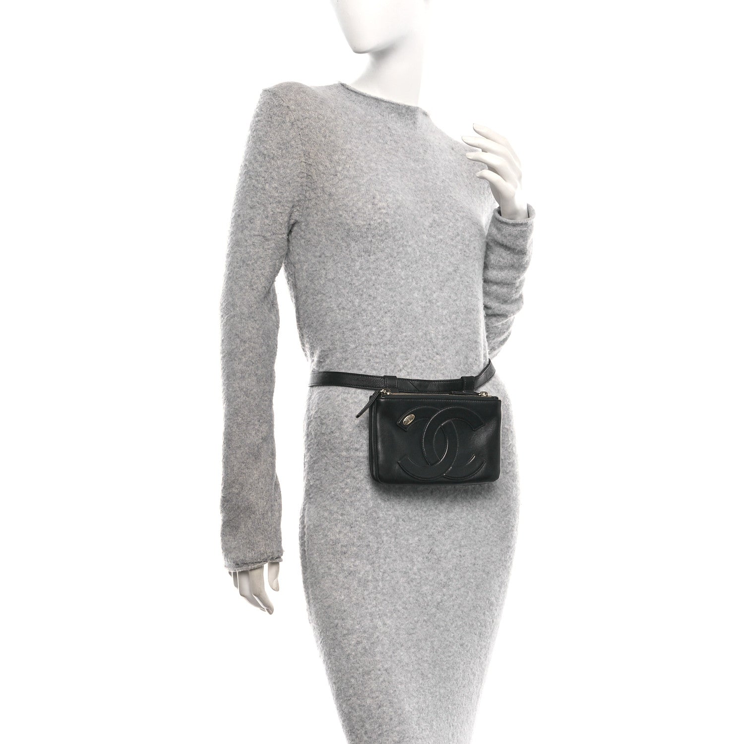Chanel Lambskin CC Mania Waist Belt Bag Black 2 of 10