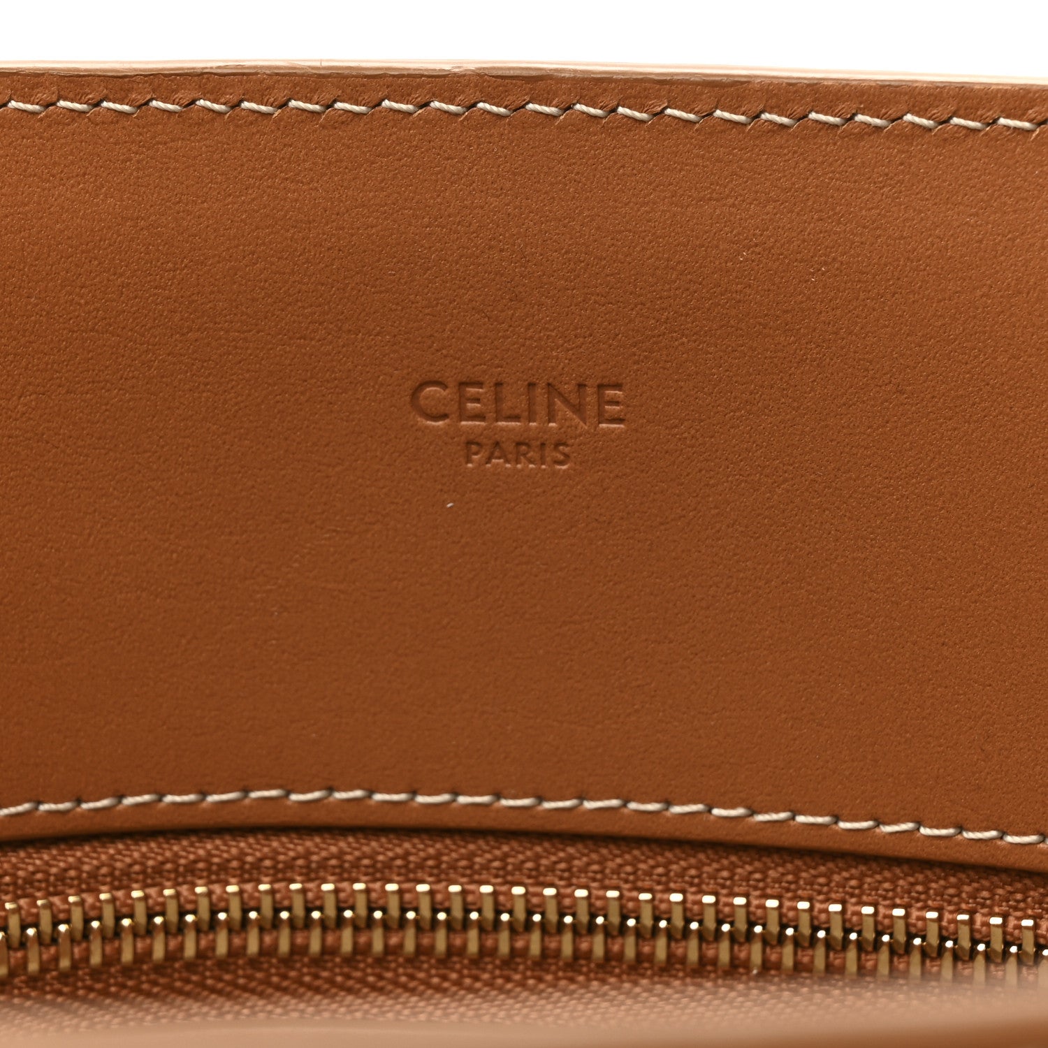 Celine Canvas Calfskin Logo Print Small Vertical Cabas Natural Tan 6 of 13