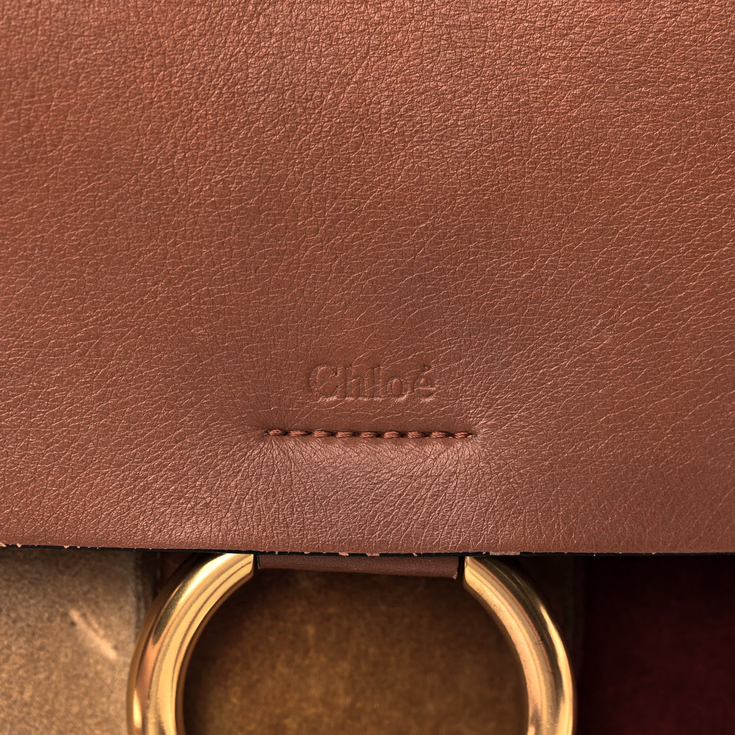 Chloe Suede Calfskin Striped Patchwork Medium Faye Shoulder Caramel Multicolor 7 of 13