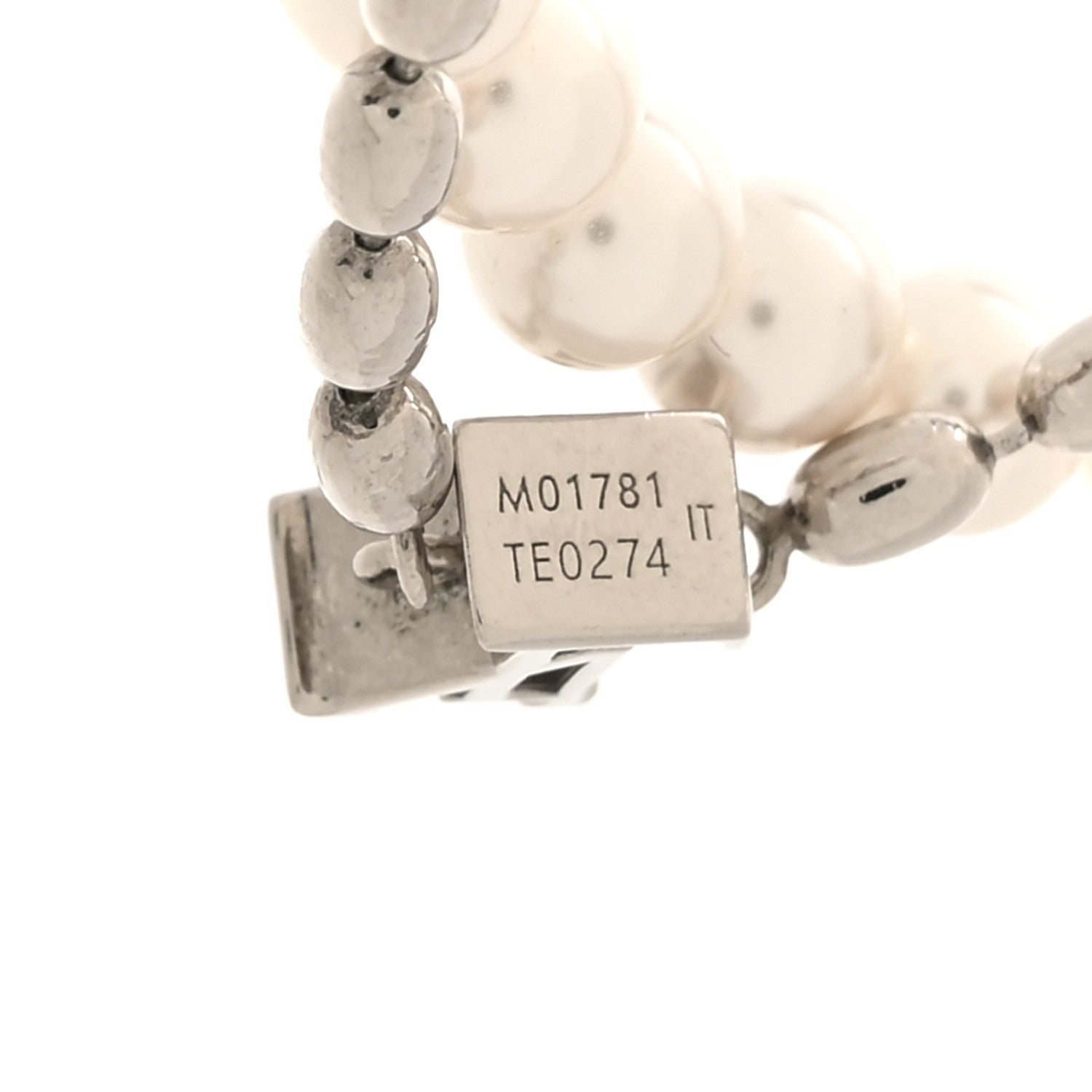 Louis Vuitton Metal Pearls Fusion Necklace Silver 5 of 7
