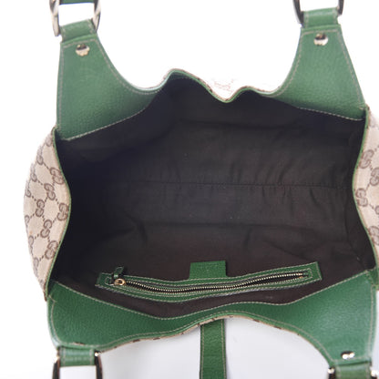 Gucci Monogram Calfskin Large Bardot Tote Green 5 of 14