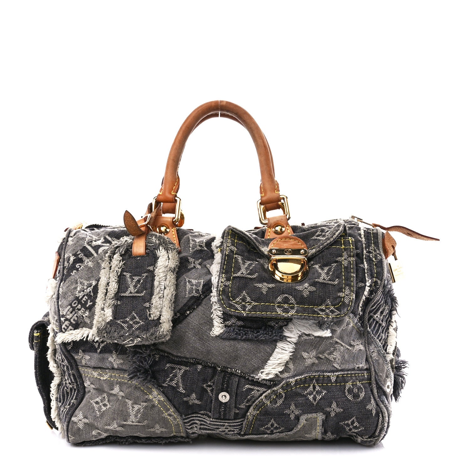 Louis Vuitton Denim Patchwork Speedy 30 Grey 1 of 17