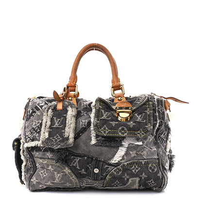 Louis Vuitton Denim Patchwork Speedy 30 Grey 1 of 17