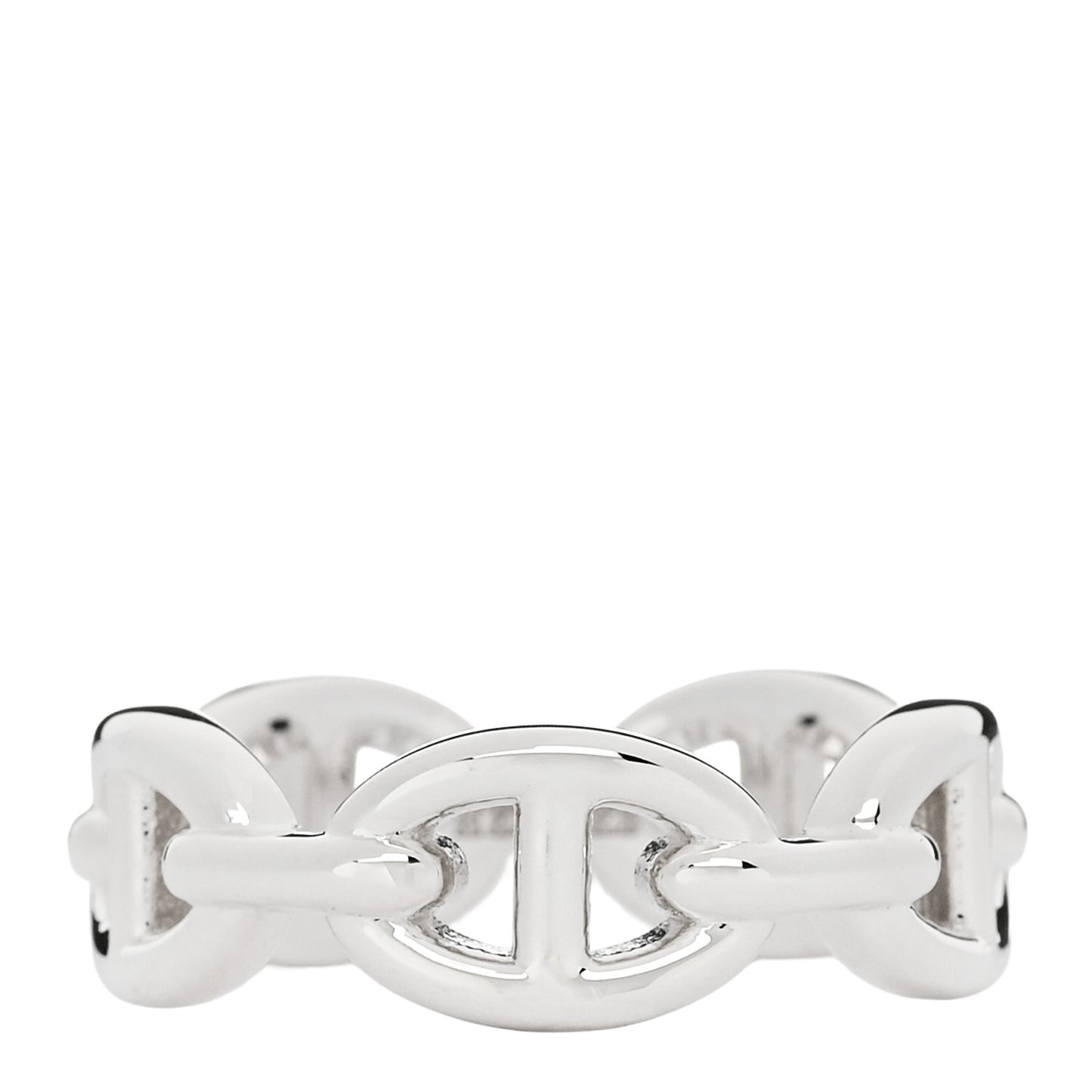 Sterling Silver PM Chaine d'Ancre Enchainee Band Ring 54 6.75