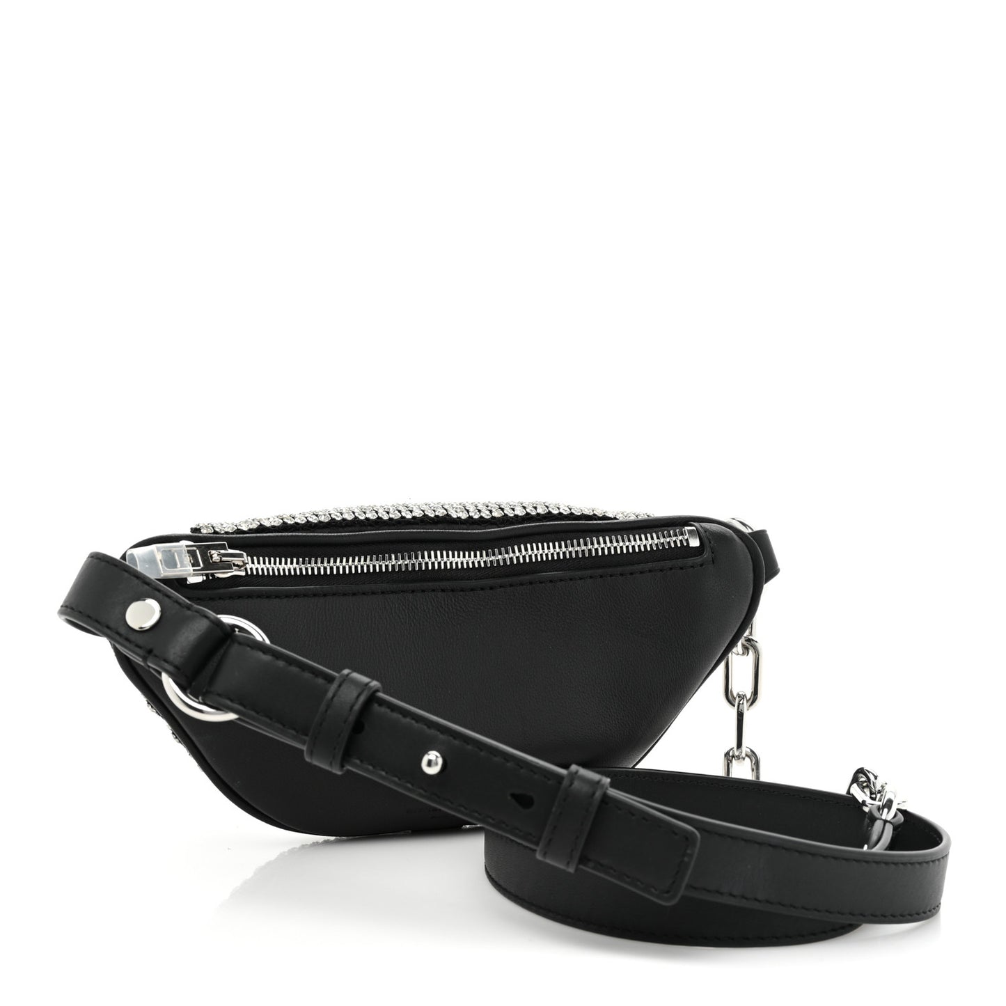 Rhinestone Mesh Mini Attica Belt Bag Black