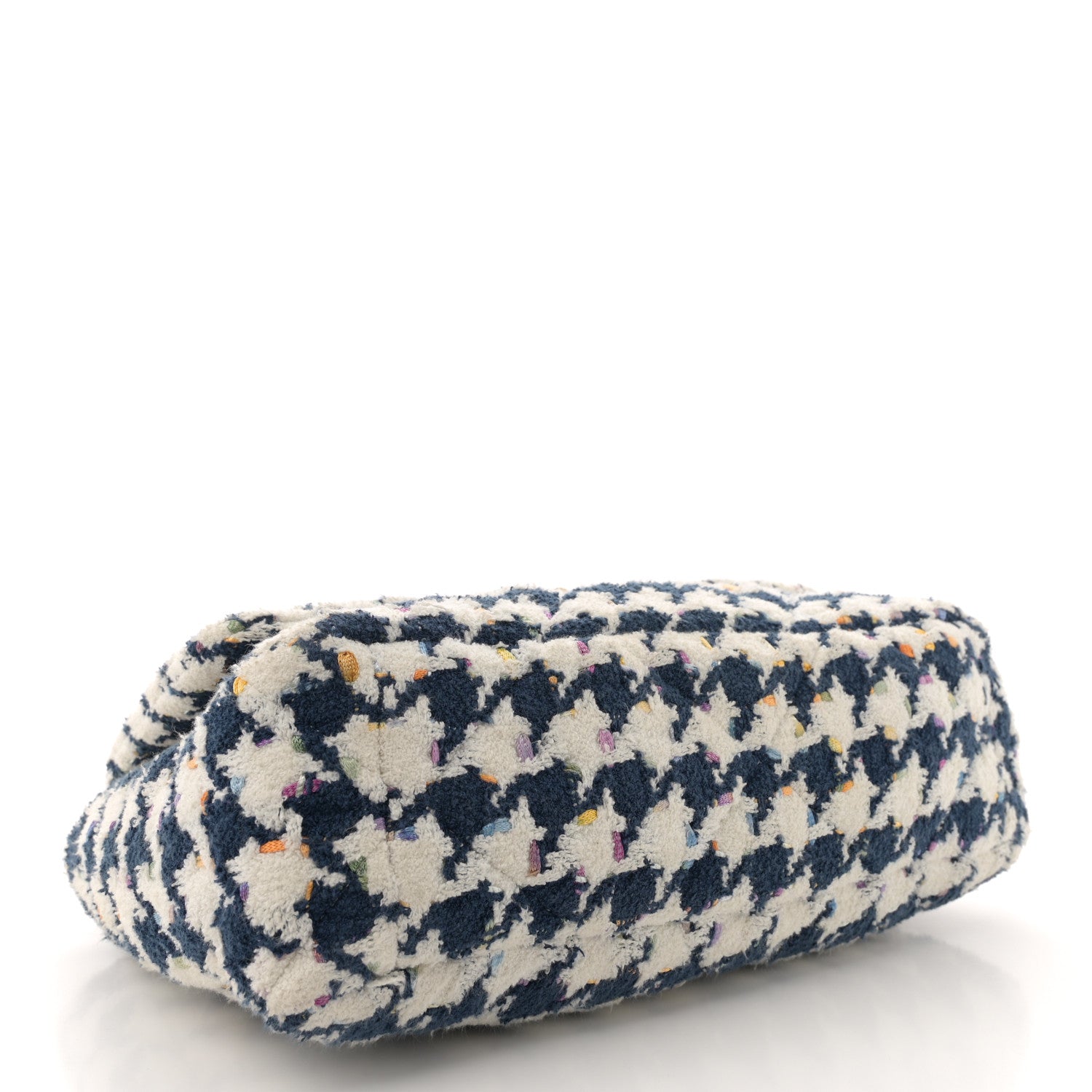 Chanel Tweed Quilted Medium Chanel 19 Flap Ecru Navy Blue Multicolor 4 of 10