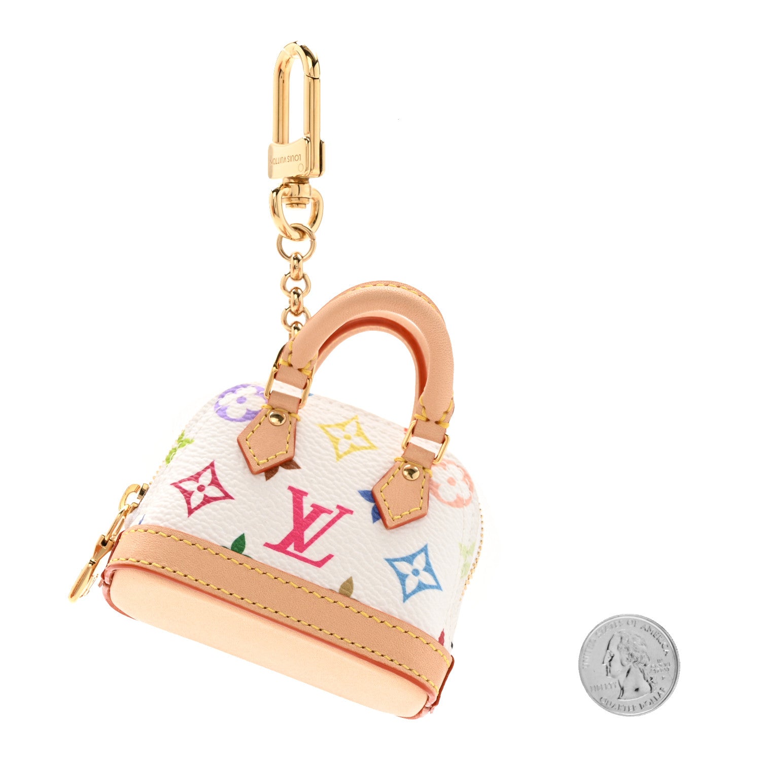 Louis Vuitton LV x TM Monogram Multicolor Micro Alma Bag Charm White 2 of 5