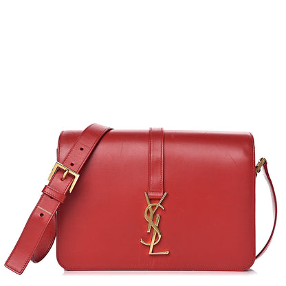 Saint Laurent Smooth Calfskin Medium Classic Monogram Universite Bag Red 1 of 20