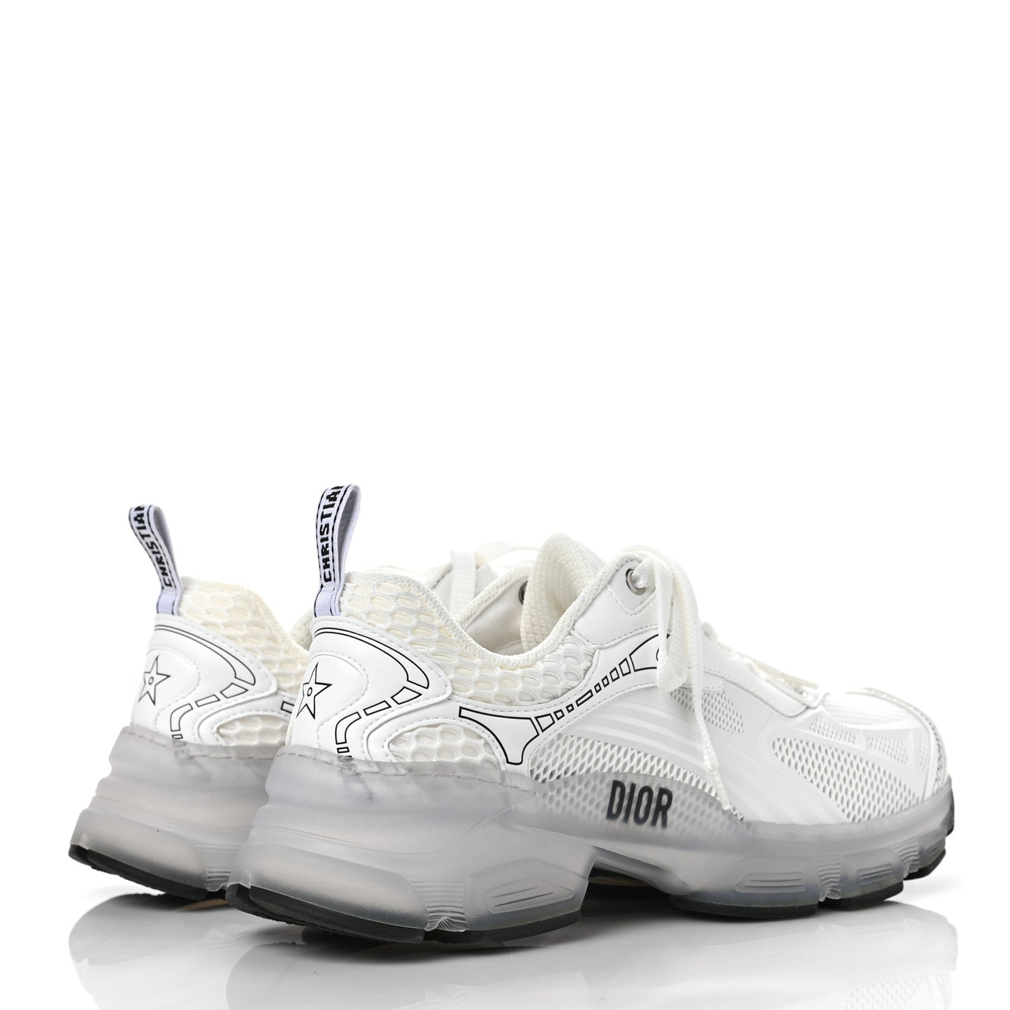 Matte Technical Fabric Mesh Dior Vibe Sneakers 37 White Silver