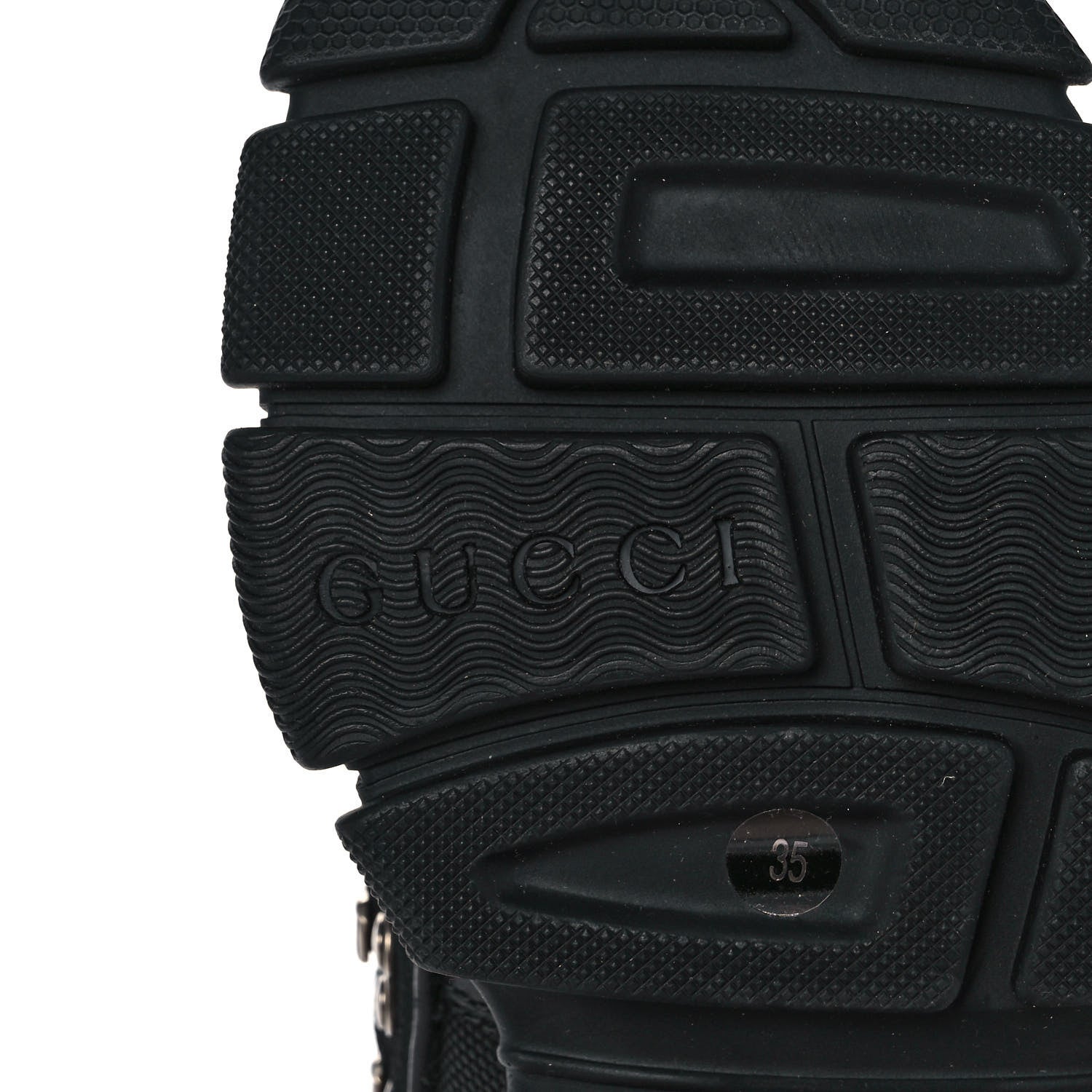 Gucci X SEGA Calfskin Suede Technical Canvas Womens Flashtrek High-Top Sneakers 35 Black 6 of 9