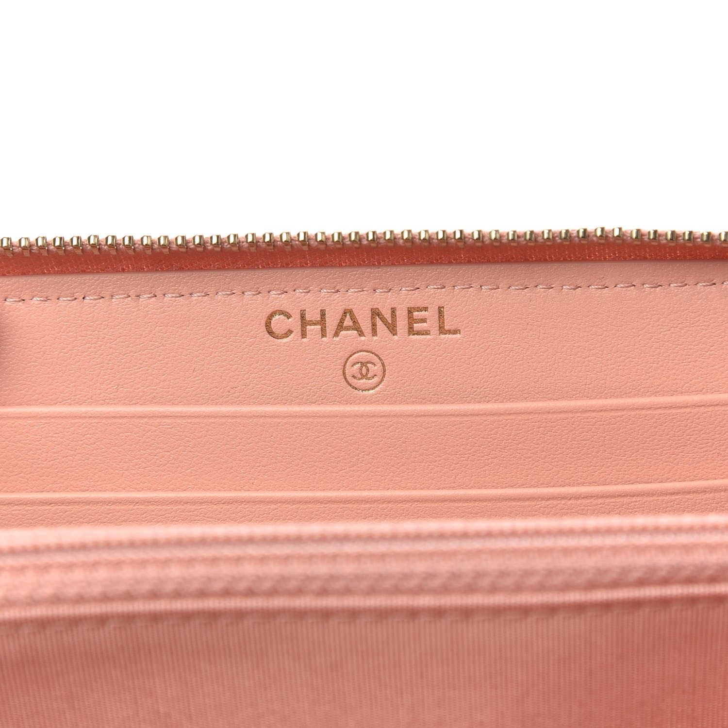 Chanel Caviar Camellia Embossed Medium Zip Around Wallet Light Pink 6 of 11