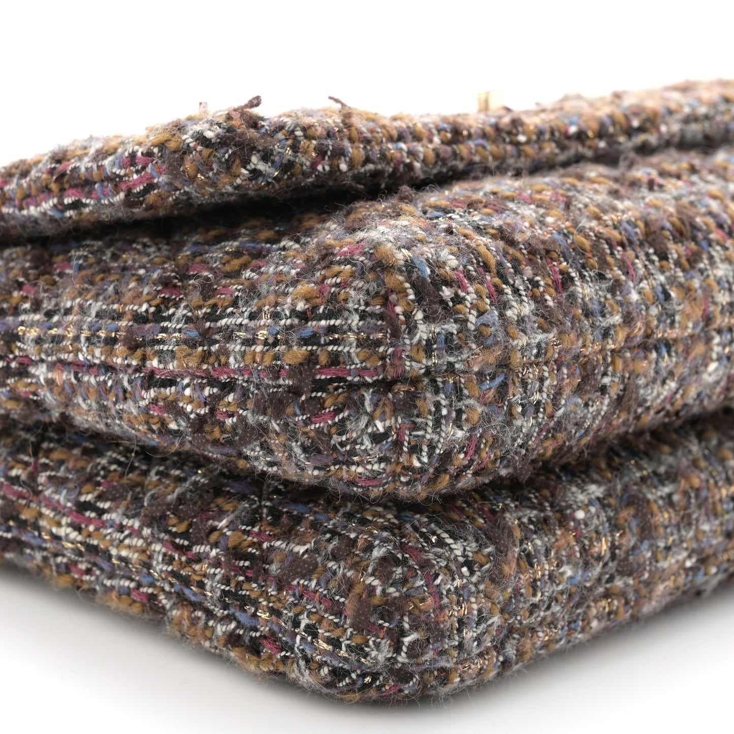 Tweed Wood Mini Coco Handle Flap Beige
