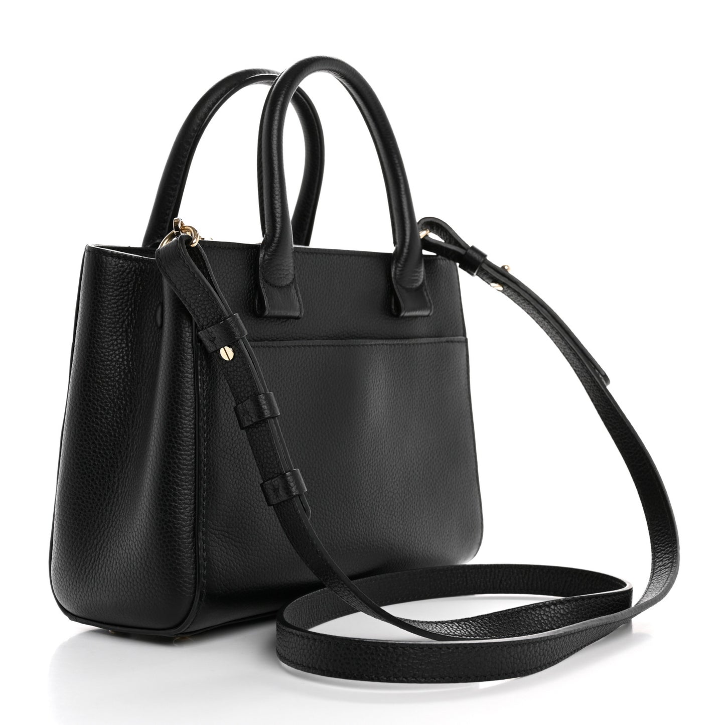 Grained Calfskin Mini Neo Executive Shopper Tote Black