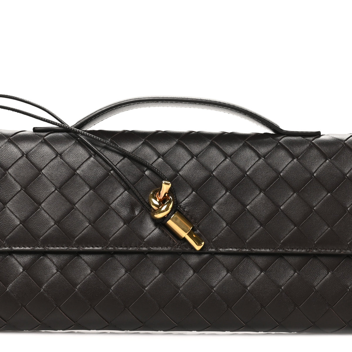 Nappa Intrecciato Long Andiamo Top Handle Clutch Fondant