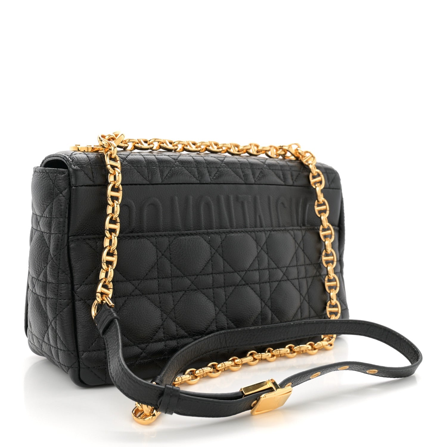 Christian Dior Calfskin Cannage Medium Caro Bag Black 3 of 12
