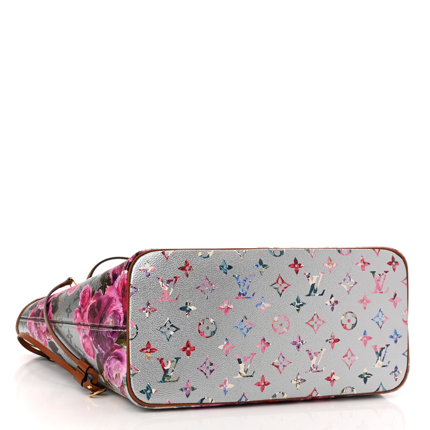 Metallic Monogram LV Garden Neverfull MM Silver