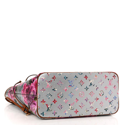 Louis Vuitton Metallic Monogram LV Garden Neverfull MM Silver 4 of 8