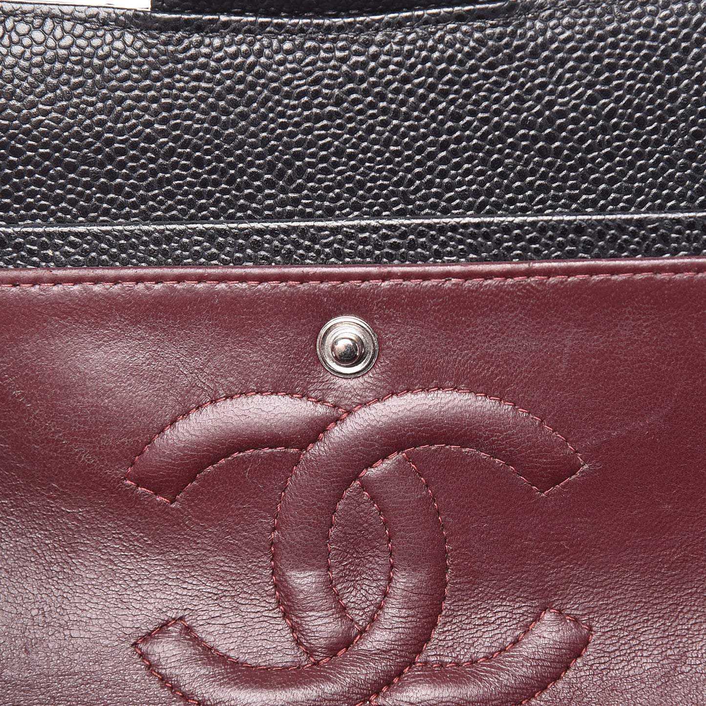 Caviar Quilted Medium Double Flap Black