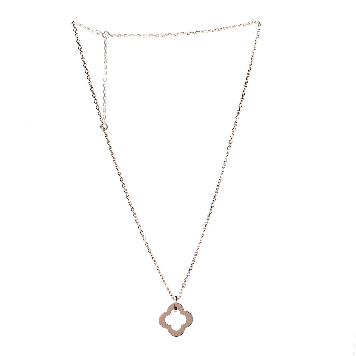 Van Cleef & Arpels 18K Rose Gold Byzantine Alhambra Pendant Necklace 3 of 6