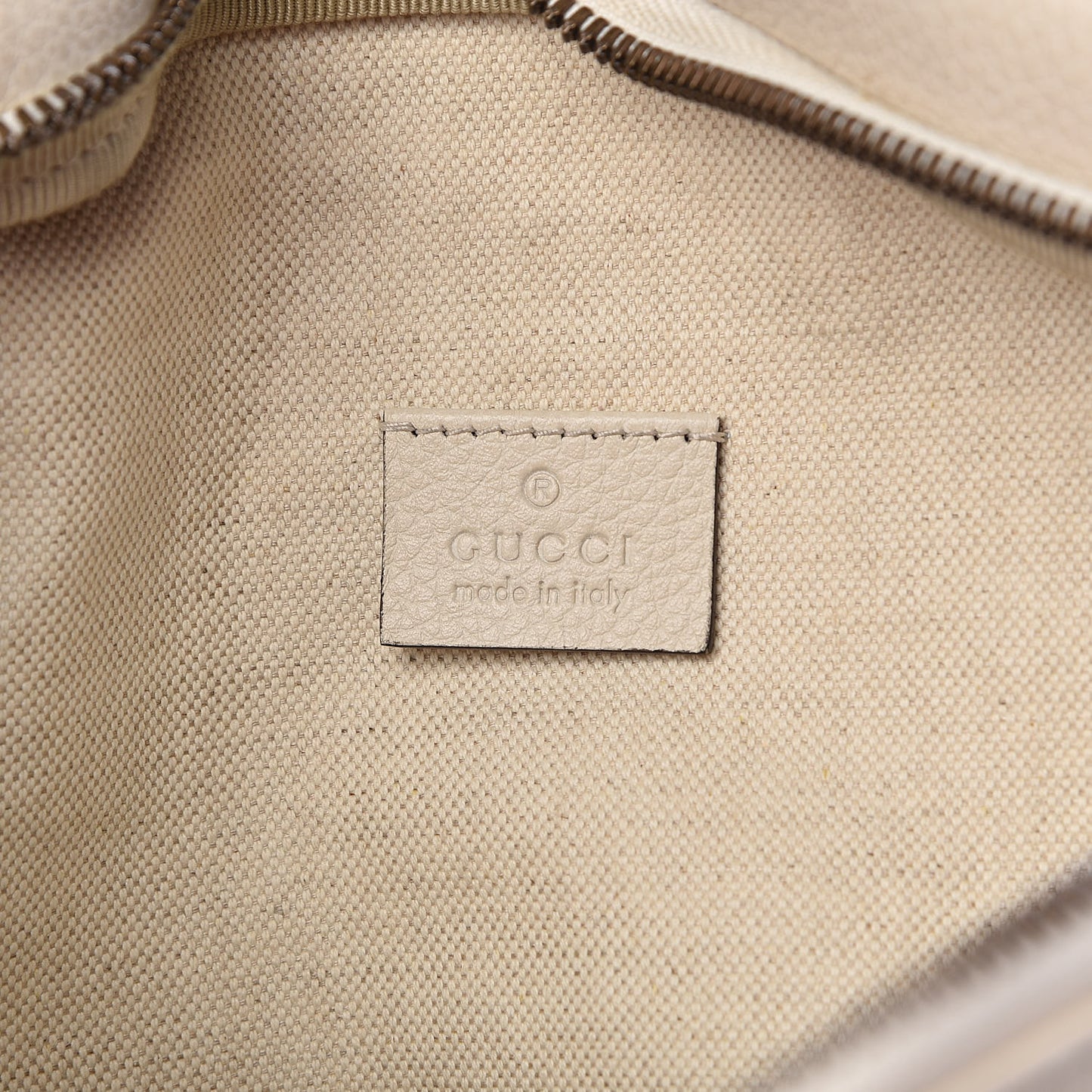 Grained Calfskin Logo Belt Bag White