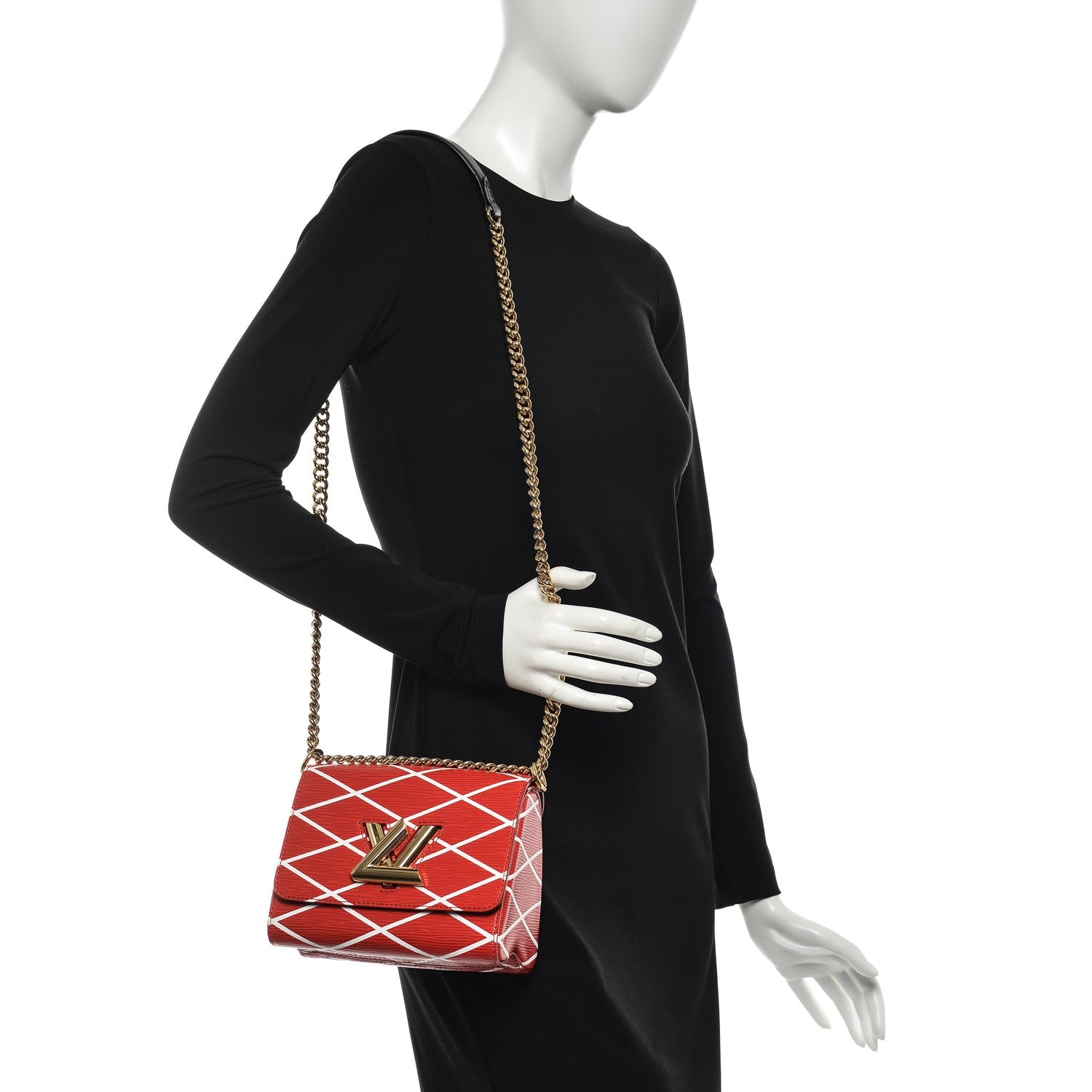 Louis Vuitton Epi Malletage Twist Shoulder Bag PM Rouge 2 of 7