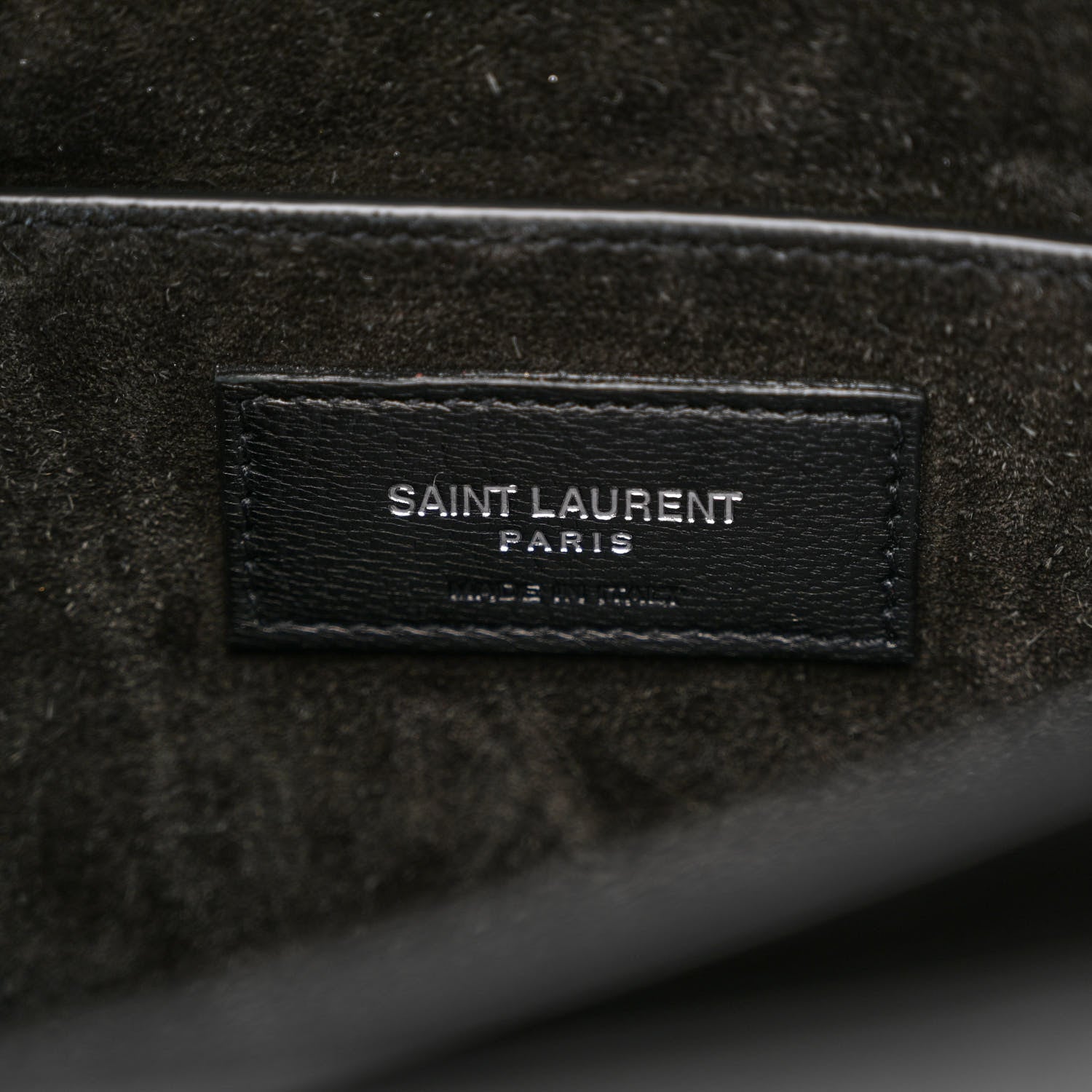 Saint Laurent Calfskin Crocodile Embossed Large Monogram Sunset Black 6 of 10